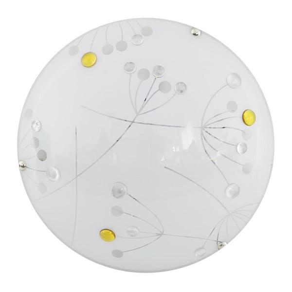 Bela LED stropna svetilka s steklenim senčnikom ø 30 cm Floral – Candellux Lighting