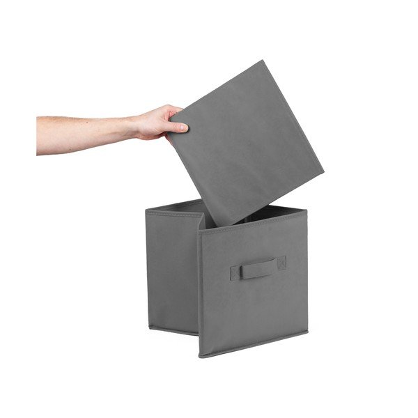 Temno siva plastična škatla za shranjevanje 31x31x31 cm – Compactor-image-3