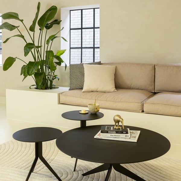 Črna kovinska okrogla klubska mizica ø 78 cm Daley – Spinder Design-image-2