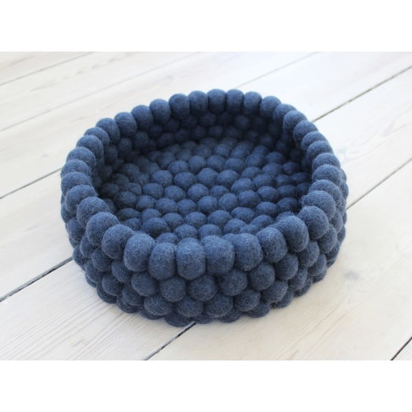 Temno modra košara za shranjevanje iz volnenih kroglic Wooldot Ball Basket, ⌀ 28 cm