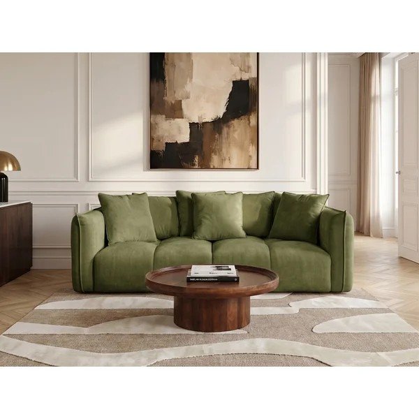 Zelena sedežna garnitura iz šenilje Harlem – Bobochic Paris-image-1