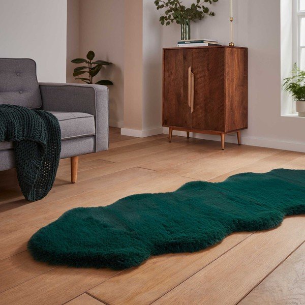 Modrozelen sintetičen tekač 60x180 cm Super Teddy – Think Rugs-image-2