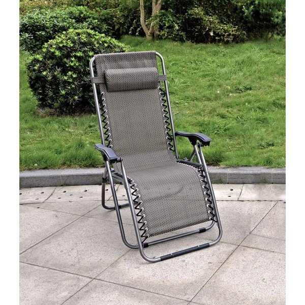 Siv kovinski vrtni fotelj Luna – Garden Pleasure-image-1