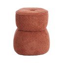 Oranžen tabure iz tkanine bouclé Leyla – Light & Living