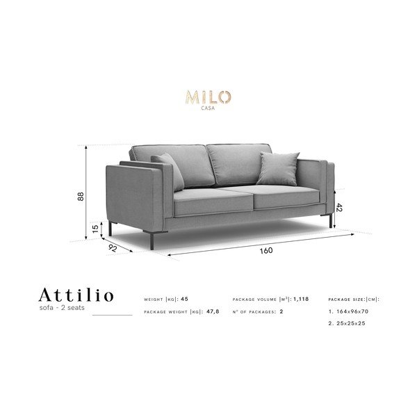 Rumena zofa Milo Casa Attilio, 160 cm-image-4