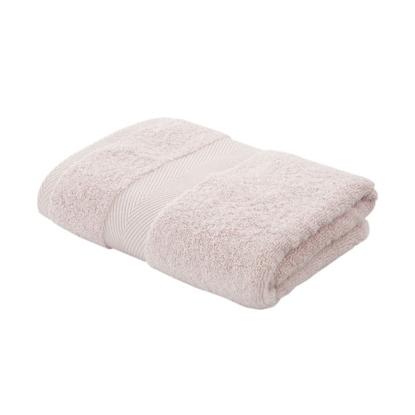 Svetlo roza bombažna brisača z mešanico svile 50x90 cm - Bianca