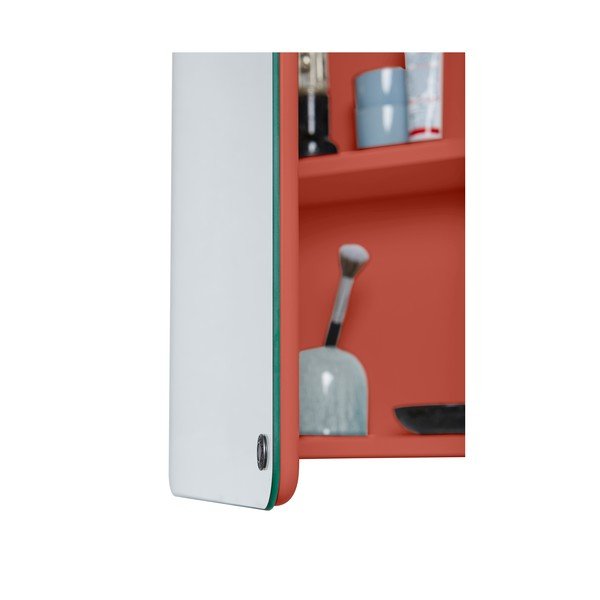 Rdeča stenska/z ogledalom kopalniška omarica 80x58 cm Color Bath – Tom Tailor-image-1