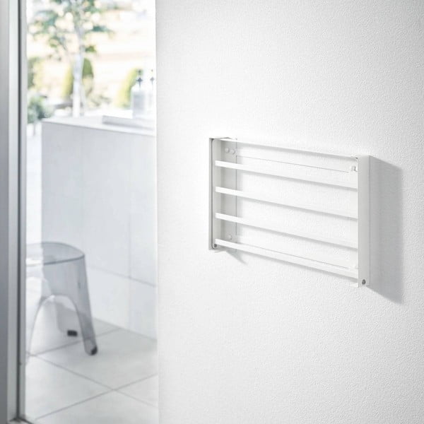 Mat bela jeklena stenska kopalniška polica Tower – YAMAZAKI-image-3