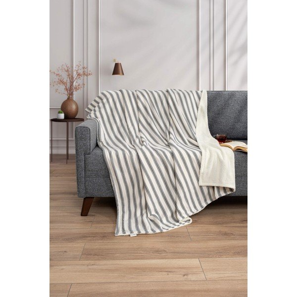 Belo-antracitno siva odeja 150x190 cm Soren Wellsoft – Mijolnir-image-1