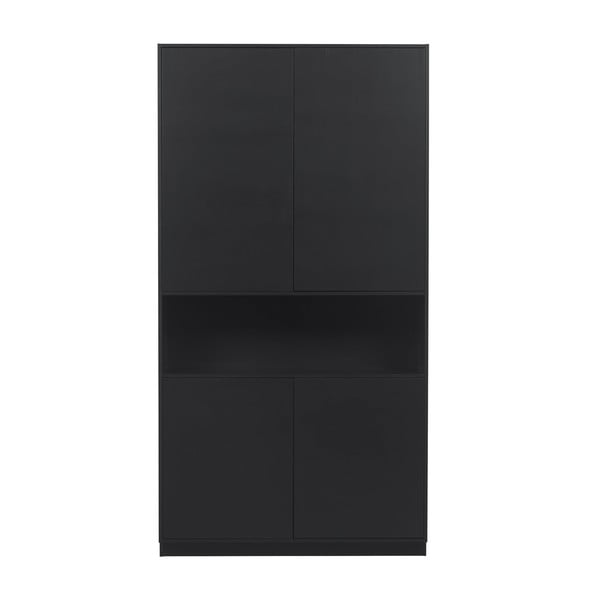 Črna modularna omarica iz masivnega bora 110x210 cm Finca – WOOOD