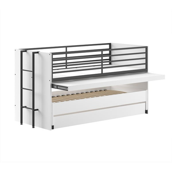 Bela pograd otroška postelja z letvenim dnom in dodatnim ležiščem 90x200 cm Sam – Vipack