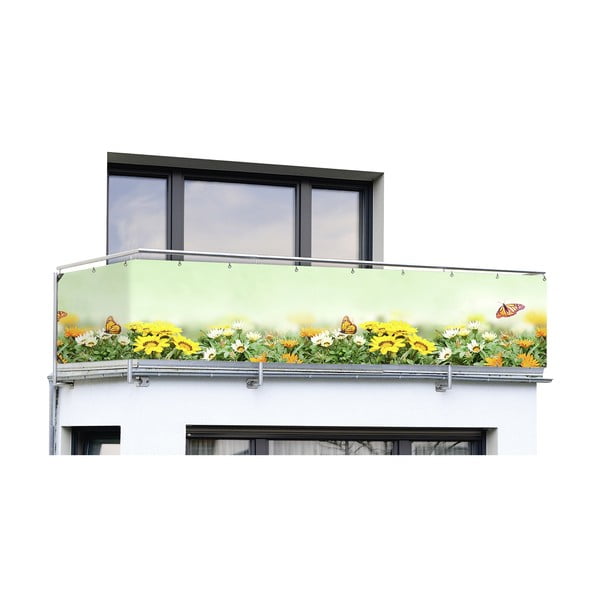 Rumen/zelen plastičen balkonski zastor 500x85 cm Butterfly – Maximex