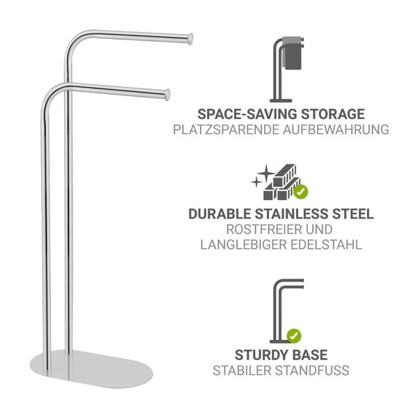 Stojalo za brisače iz nerjavečega jekla v sijajno srebrni barvi Levante – Wenko-image-2