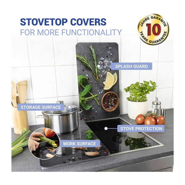 Komplet 2 sivih steklenih pokrovov za štedilnik Wenko Universal Herbs-image-4