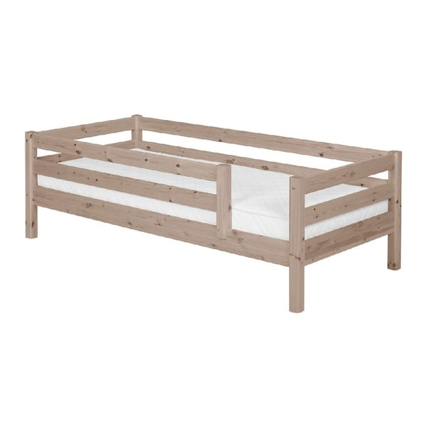 Rjava borova postelja s 3/4 letvicami Flexa Classic, 90 x 200 cm