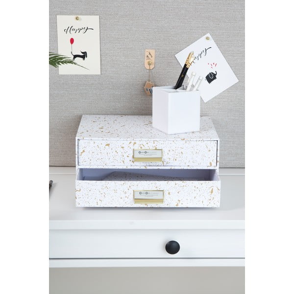 Namizni predalnik v zlati in beli barvi Bigso Box of Sweden Birger-image-1