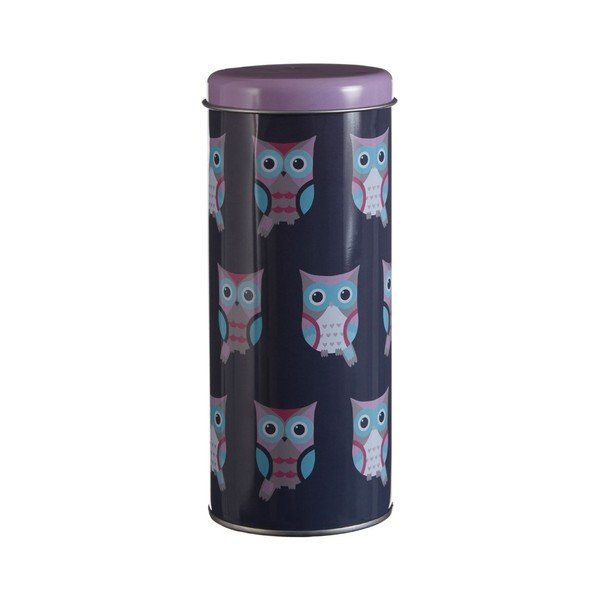 Okrogla pločevinasta škatla Premier Housewares Happy Owls, Ø 8 x 18 cm-image-2