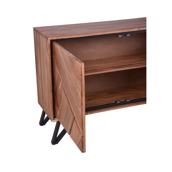 Komoda iz masivne akacije v naravni barvi 150x76x40 cm Ambala – Interia Home & Living-image-4