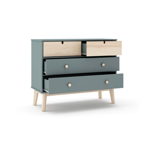 Prašno zelena otroška komoda 100x81x40 cm Estefania – Marckeric-image-3