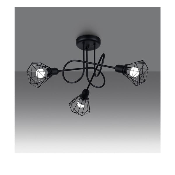 Črna stropna svetilka ø 10 cm Varpu – Sollux-image-2