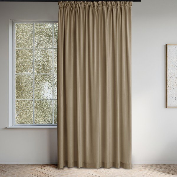 Bež žametna zavesa za delno zatemnitev 265x175 cm Velto – Filumi-image-1