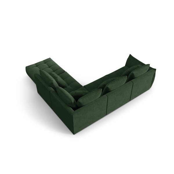 Temno zelena kotna sedežna garnitura (desni kot/v obliki črke L) Bloom – Micadoni Home-image-3