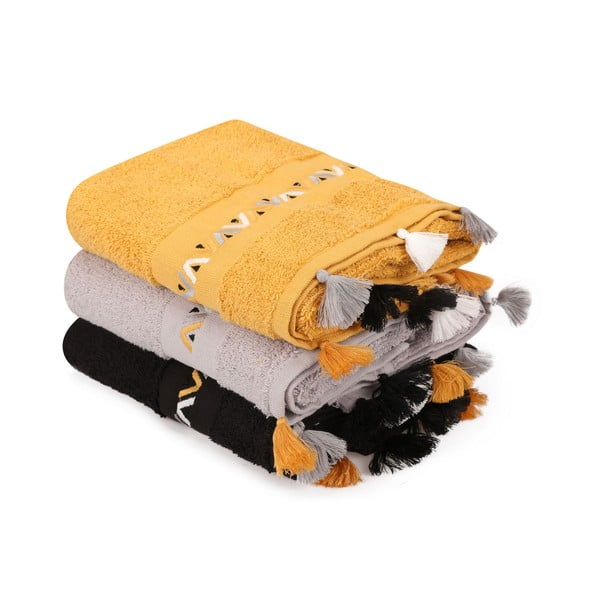 Frotirne bombažne brisače v kompletu 3 ks 50x90 cm Asorti – Foutastic