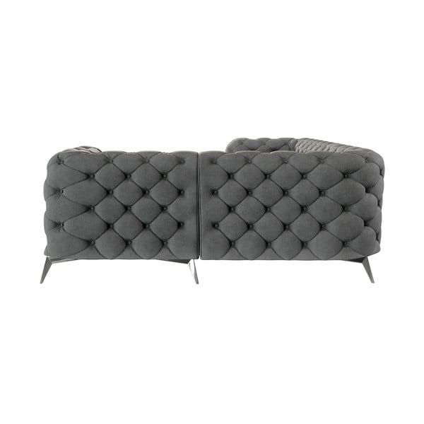 Siva žametna kotna sedežna garnitura (desni kot/v obliki črke L) Chelsea – Ropez-image-2