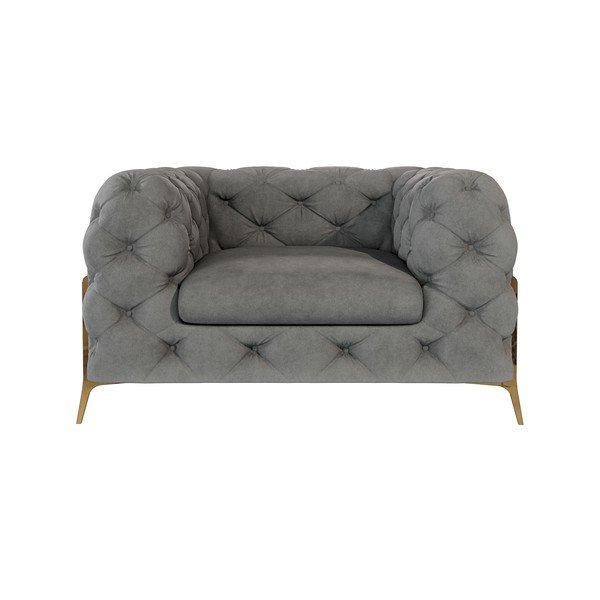 Siv žameten fotelj Chelsea Bis – Ropez-image-2