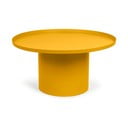 Gorčično rumena kovinska okrogla mizica ø 72 cm Fleksa – Kave Home