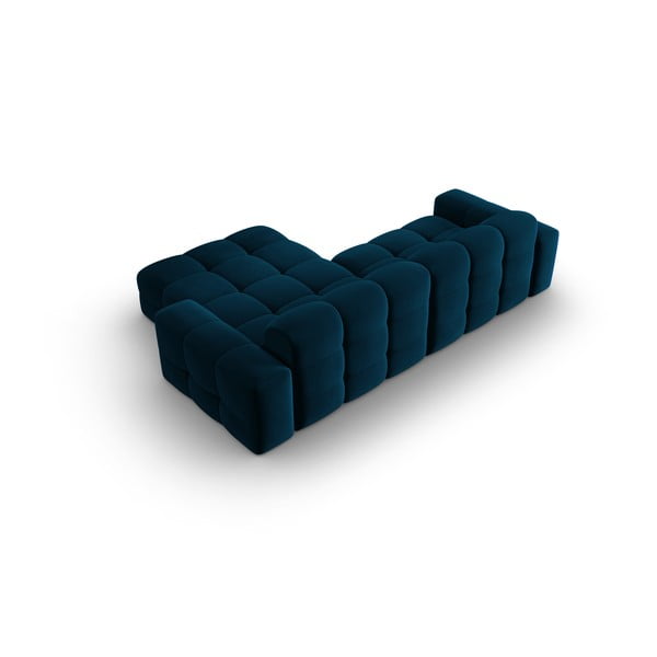 Temno modra žametna kotna zofa (desni kot) Kendal - Micadoni Home-image-4