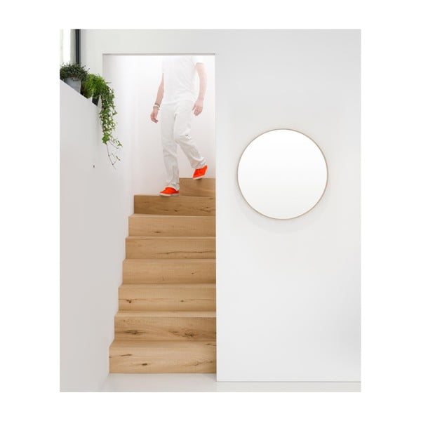 Stensko ogledalo s hrastovim okvirjem Wireworks Glance, ⌀ 66 cm-image-2