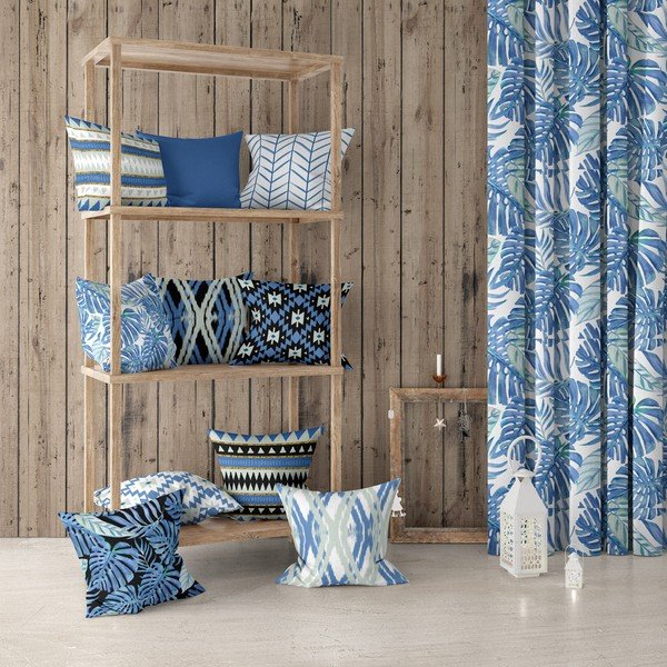 Modro-bela prevleka za vzglavnik Mike & Co. NEW YORK Santorini, 43 x 43 cm-image-1