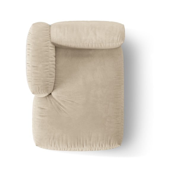 Bež žameten modul za sedežno garnituro (levi kot) Martina – Micadoni -image-3