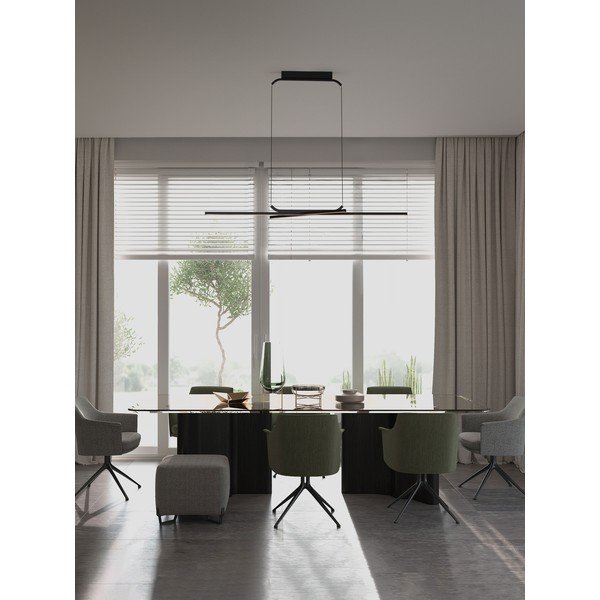 Mat črna aluminijasta LED zatemnitvena viseča svetilka Akro – Nova Luce-image-1