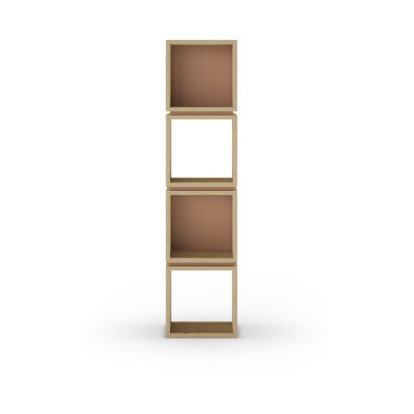 Opečnato oranžen regal v hrastovem dekorju 32x133 cm Lofty – Marckeric