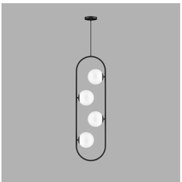 Črna viseča svetilka s steklenim senčilom Club – Squid Lighting-image-1