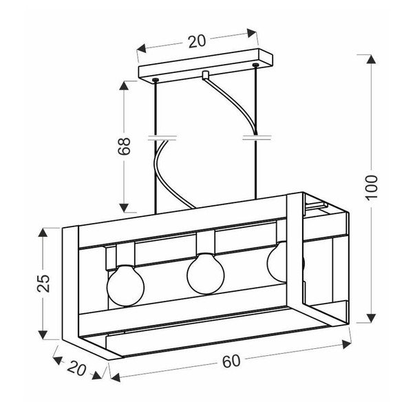 Črna viseča svetilka 20x60 cm Varna - Candellux Lighting-image-2