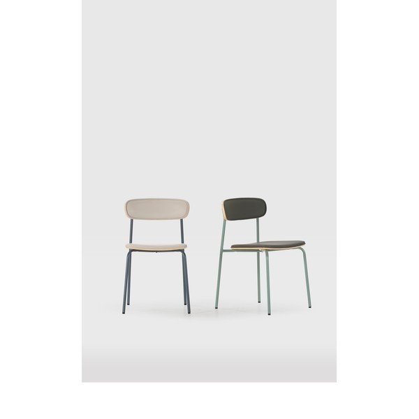 Bež oblazinjeni jedilni stoli v kompletu z možnostjo nalaganja 2 ks Saula – Marckeric-image-1