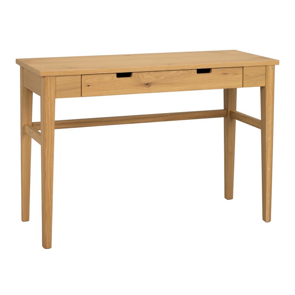 Stranska mizica z mizno ploščo v hrastovem dekorju v naravni barvi 40x110 cm Garrison