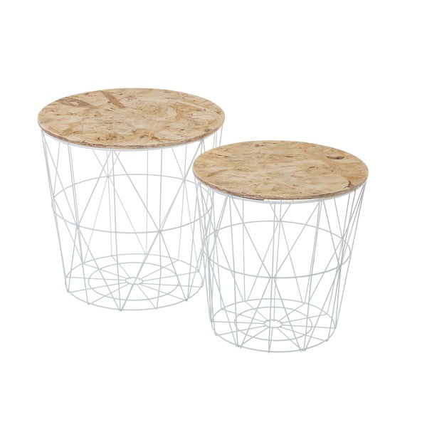 Komplet 2 kavnih mizic s snemljivo ploščo Unimasa Plate