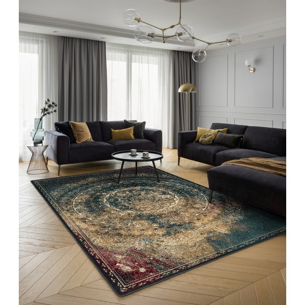 Modrozelena volnena preproga 160x240 cm Ann – Agnella-image-1