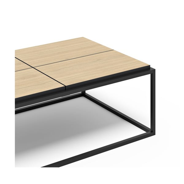 Črna/naravna mizica z mizno ploščo v hrastovem dekorju 75x120 cm Douro – TemaHome-image-4