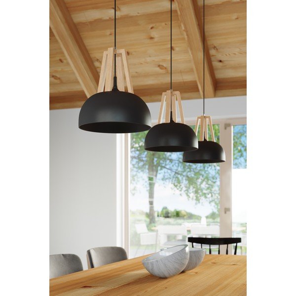 Črno-bež viseča svetilka Sollux Olla-image-1