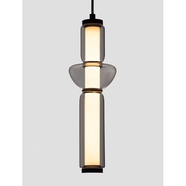Siva steklena LED zatemnitvena viseča svetilka ø 12 cm Ulon – Nova Luce-image-2