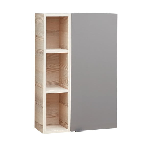 Siva/naravna stenska kopalniška omarica v borovem dekorju 70x45 cm Quickset 394 – Pelipal