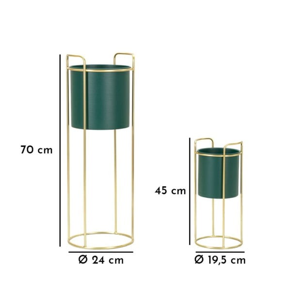 Kovinski okrasni cvetlični lonci v kompletu 2 ks ø 24 cm Grent Slim – Mauro Ferretti-image-3