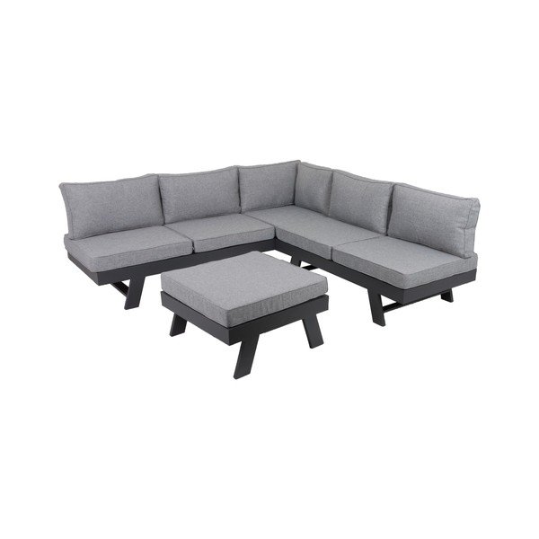 Siva aluminijasta vrtna garnitura za 4 osebe Donna – Garden Pleasure