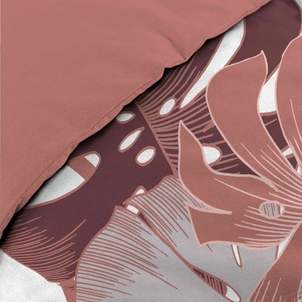 Belo-rožnata podaljšana bombažna posteljnina za zakonsko posteljo 240x220 cm Astria – douceur d'intérieur-image-3