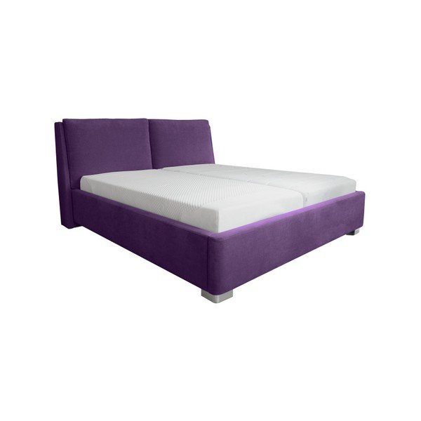 Vijolična zakonska postelja Mazzini Beds Vicky, 180 x 200 cm-image-1